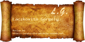 Laczkovits Gergely névjegykártya